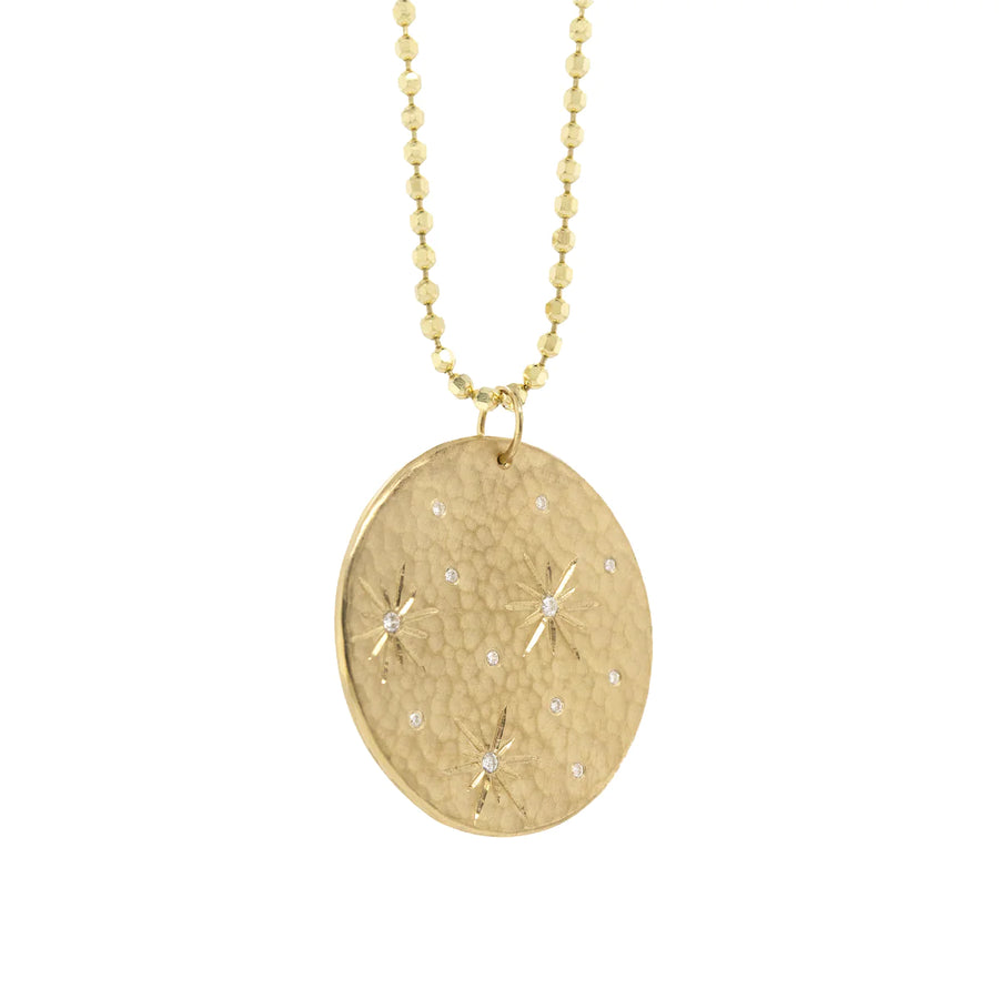 Solar Large Gold Medallion - 14ky + Diamonds