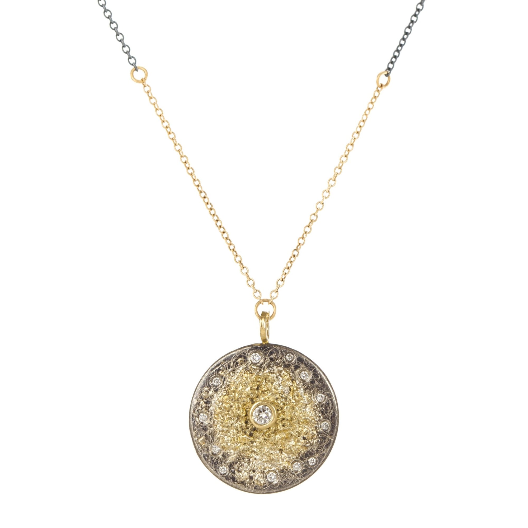 Starburst Necklace - 22k/18k/14k Gold, Oxidized Silver + VS Diamonds - KMJ Kate Maller Jewelry Jewelry - Necklaces