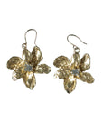 Starflower Earrings - Brass + Labradorite