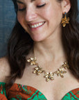 Starflower Necklace - Brass + Labradorite