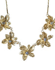 Starflower Necklace - Brass + Labradorite