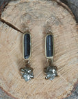 Supernova Earrings - Brass, Tourmaline + Pyrite