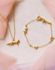Fox, Rabbit & Mouse Chase Bracelet - 22k Gold over Sterling Silver