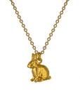 Sitting Bunny Necklace - 22k Gold over Sterling Silver
