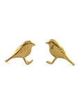 Little Robin Stud Earrings - 22k Gold over Sterling Silver