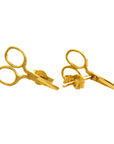 Little Sewing Scissor Stud Earrings - 22k Gold over Sterling Silver