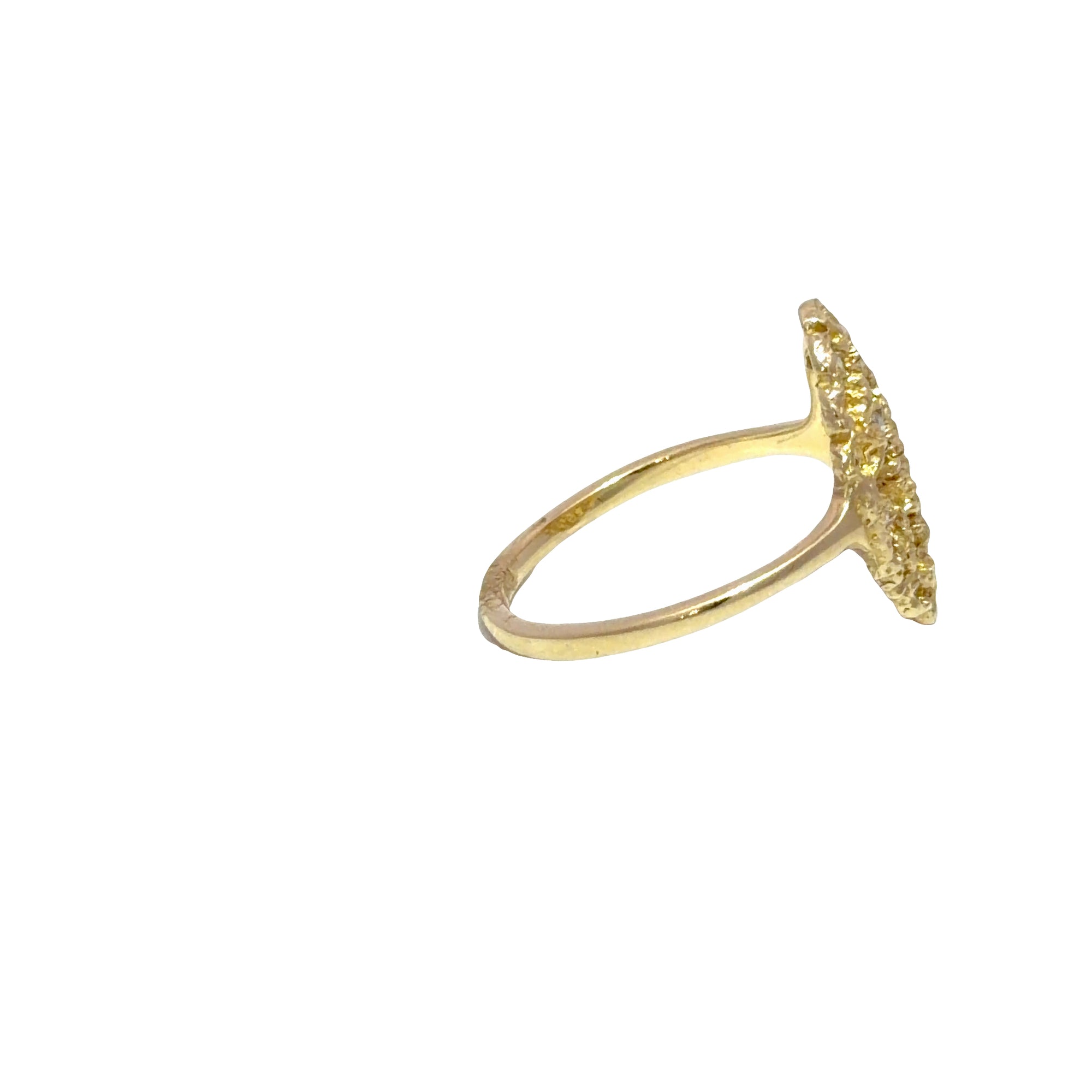 Honeycomb Lace Oval Ring - 14k Gold + Diamonds