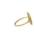 Honeycomb Lace Oval Ring - 14k Gold + Diamonds
