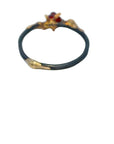 Exceptional Ruby Small Stone Ring - 18ky/14kw/14kr Gold + Oxidized Silver