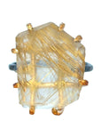 Rutilated Quartz Medium Stone Ring - 14ky Gold + Oxidized Silver