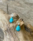 Dearest Earrings - 14k Gold, Turquoise + White Sapphire
