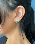 Dearest Earrings - 14k Gold, Turquoise + White Sapphire