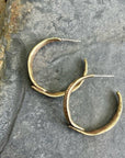 Large Seagrass Hoops - Brass + Sterling Silver