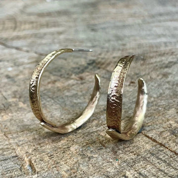Large Seagrass Hoops - Brass + Sterling Silver