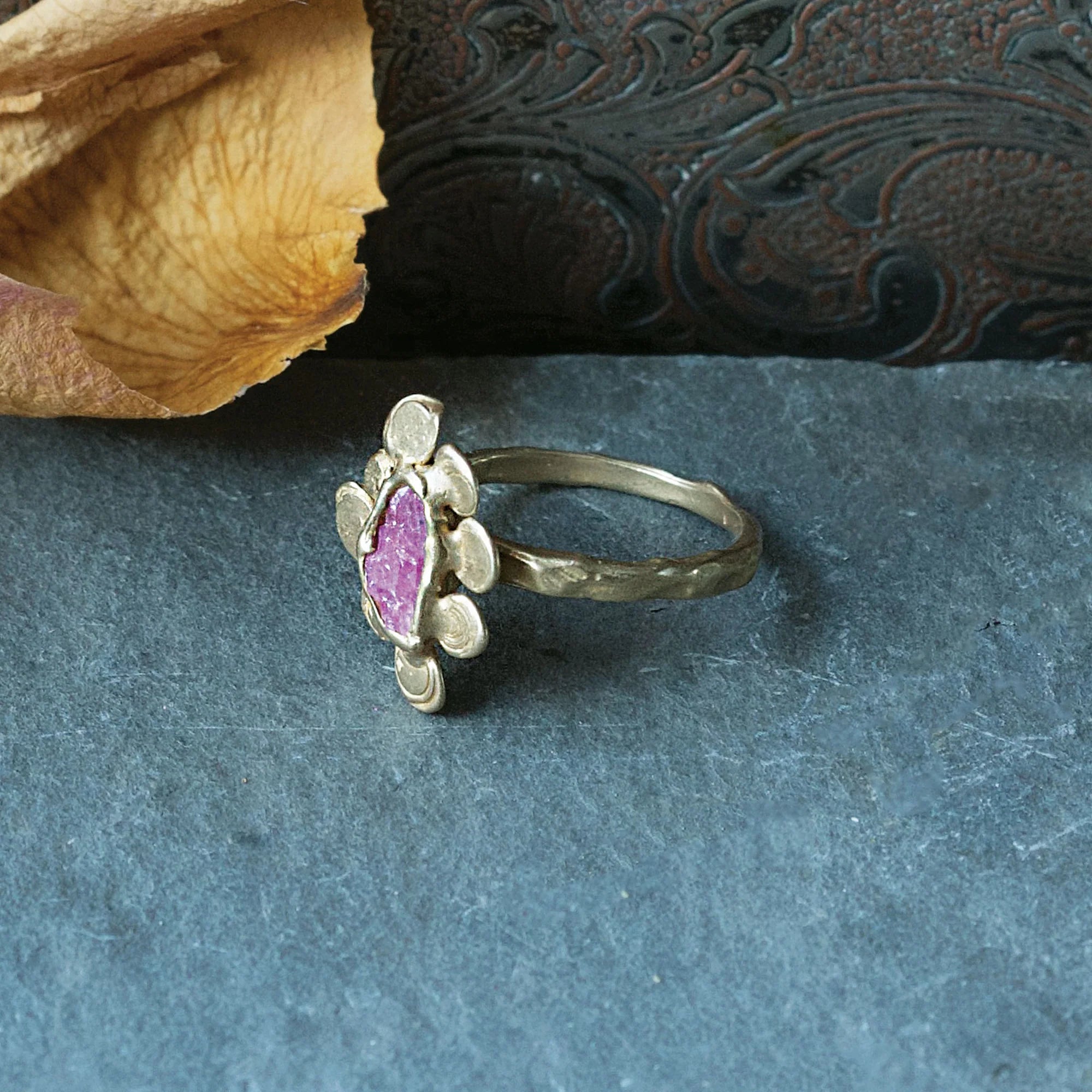 Vanity Ring - Brass + Ruby