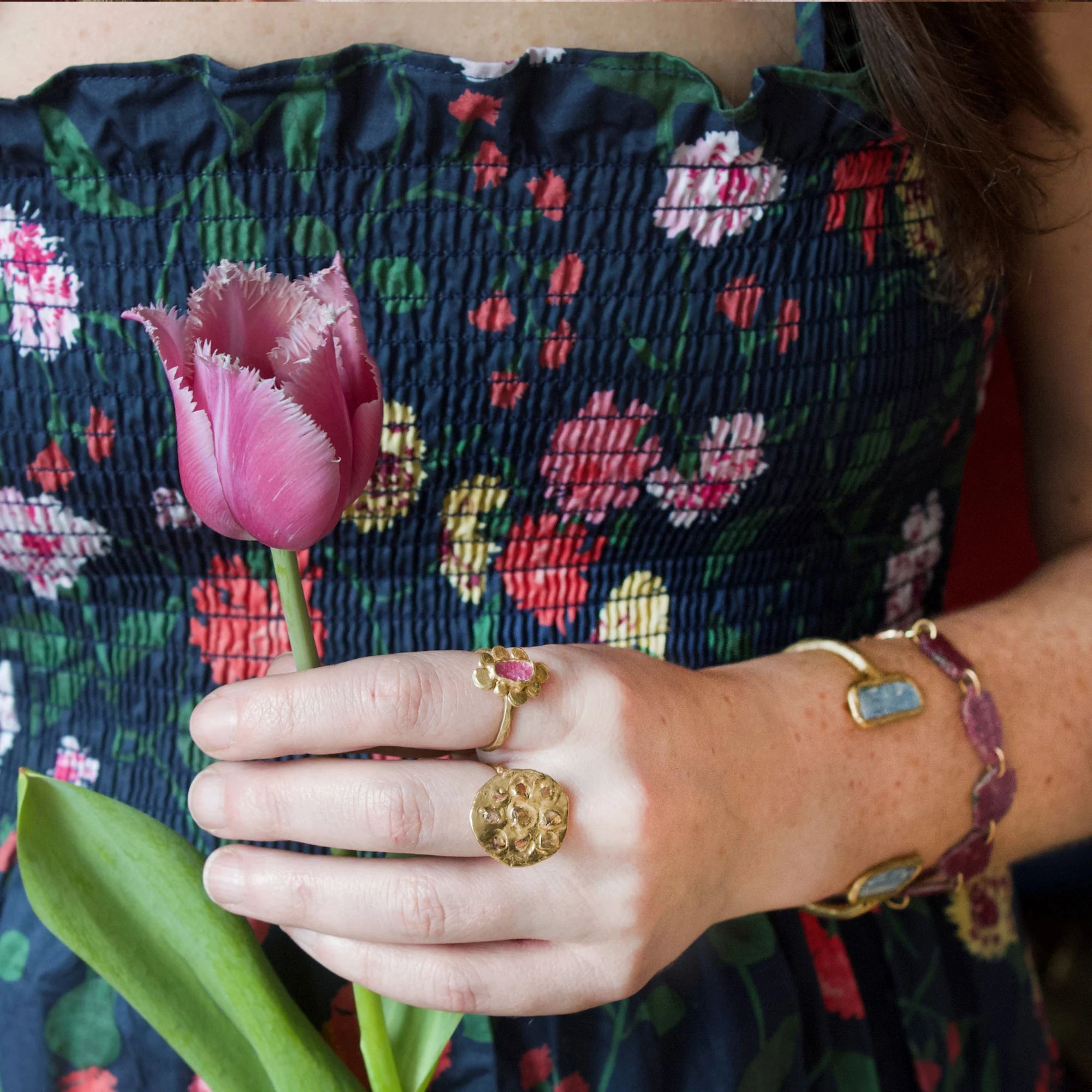 Vanity Ring - Brass + Ruby