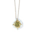 Water Lily Pendant - Brass, Green Garnet + Pearl - KMJ Emilie Shapiro Jewelry - Necklace