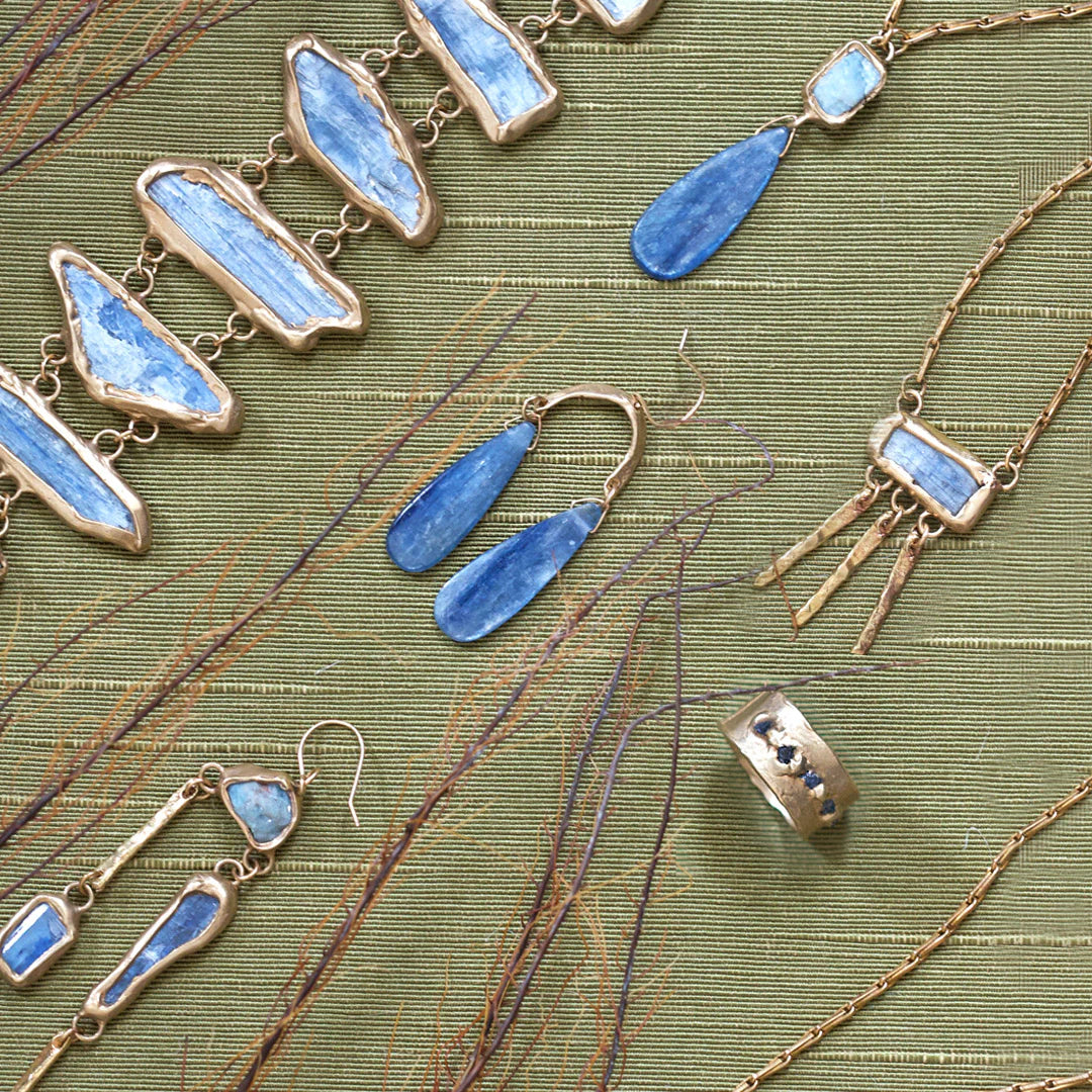 Rapids Ring - Brass + Blue Sapphire