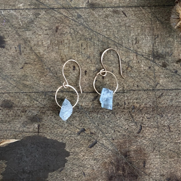 Aquamarine Birthstone Earring - Gold-Fill + Aquamarine