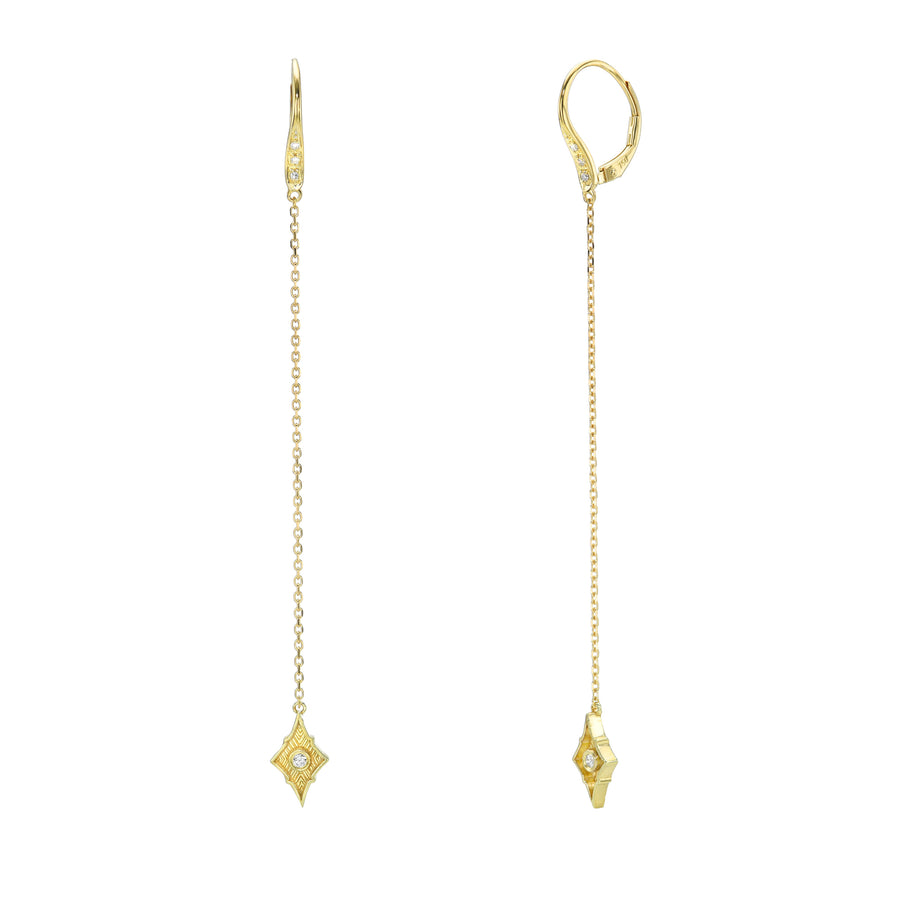 Pure Energy Vibrancy Dangle Earrings - 18k Gold + Diamonds