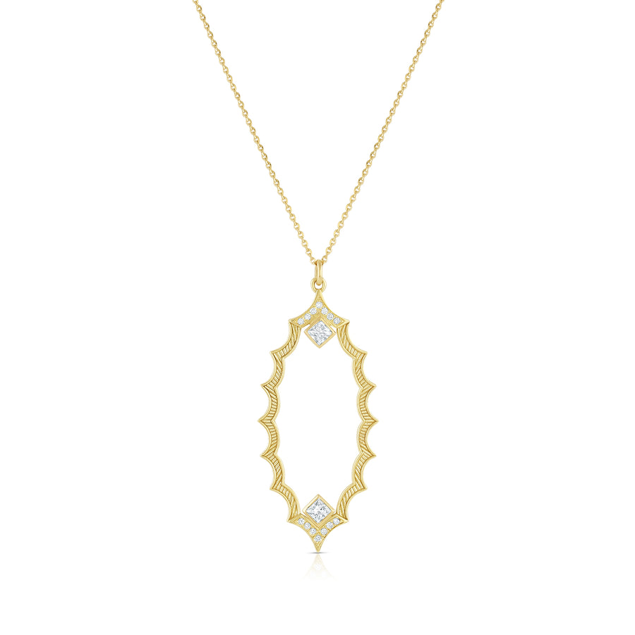 Mandorla Necklace - 18k Gold + Diamonds