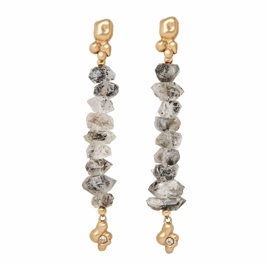 Petite Ore Bronze Herkimer Diamond Earring