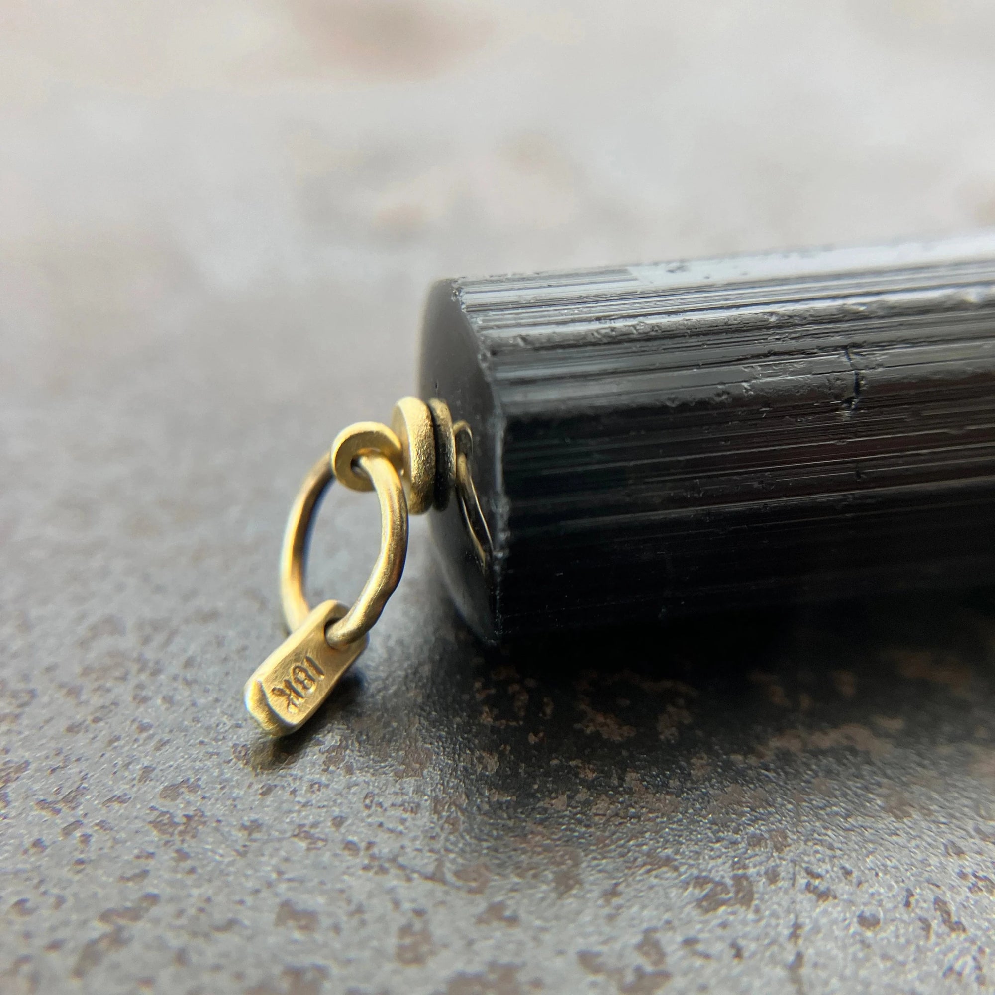 Black Tourmaline Chunky Pendant - 18k gold - KMJ Hilary Finck Jewelry - Necklace