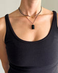 Black Tourmaline Chunky Pendant - 18k gold - KMJ Hilary Finck Jewelry - Necklace