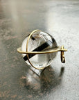 Black Tourmaline in Quartz Orb - 18k Gold