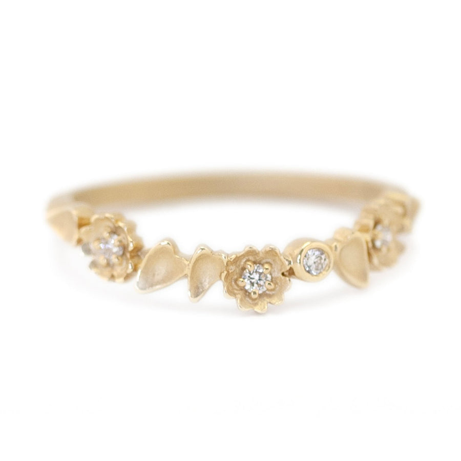 Buttercup Topper Guard Band - l8k Yellow Gold + Diamonds (.06 ctw)