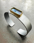 Captured Boulder Opal Cuff - Oxidized Sterling Silver + 18k Gold