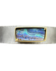 Captured Boulder Opal Cuff - Oxidized Sterling Silver + 18k Gold