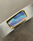 Captured Boulder Opal Cuff - Oxidized Sterling Silver + 18k Gold