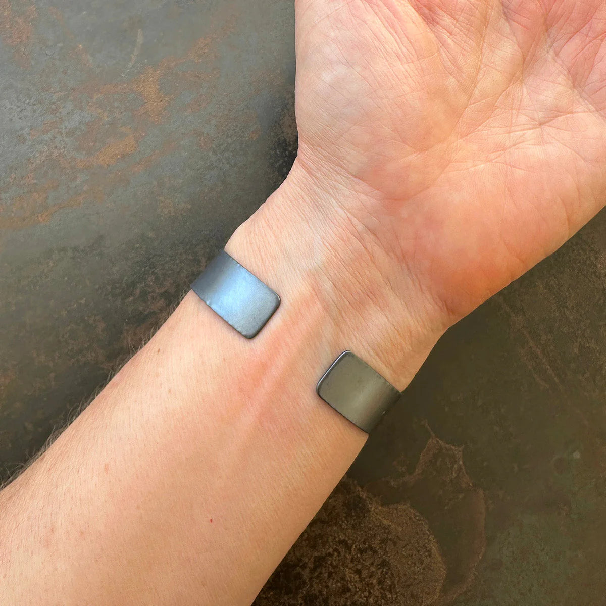 Captured Boulder Opal Cuff - Oxidized Sterling Silver + 18k Gold