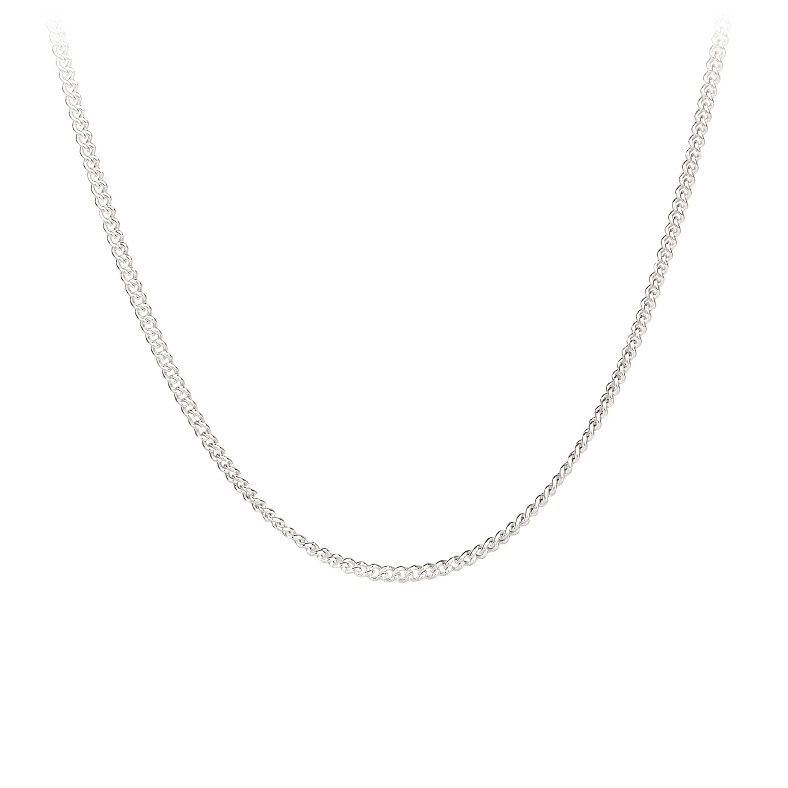 Fine Curb Chain - Bright Sterling Silver 22"