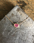 Bud Pendant - 14k Gold + Pink Spinel