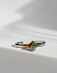 Celestial Cuff - Oxidized Brass, Sterling Silver + African Turquoise