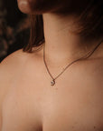 Crescent Necklace - 14k Gold-Fill, Sterling Silver + Moonstone