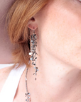 Long Coined Bright Earrings - Sterling Silver