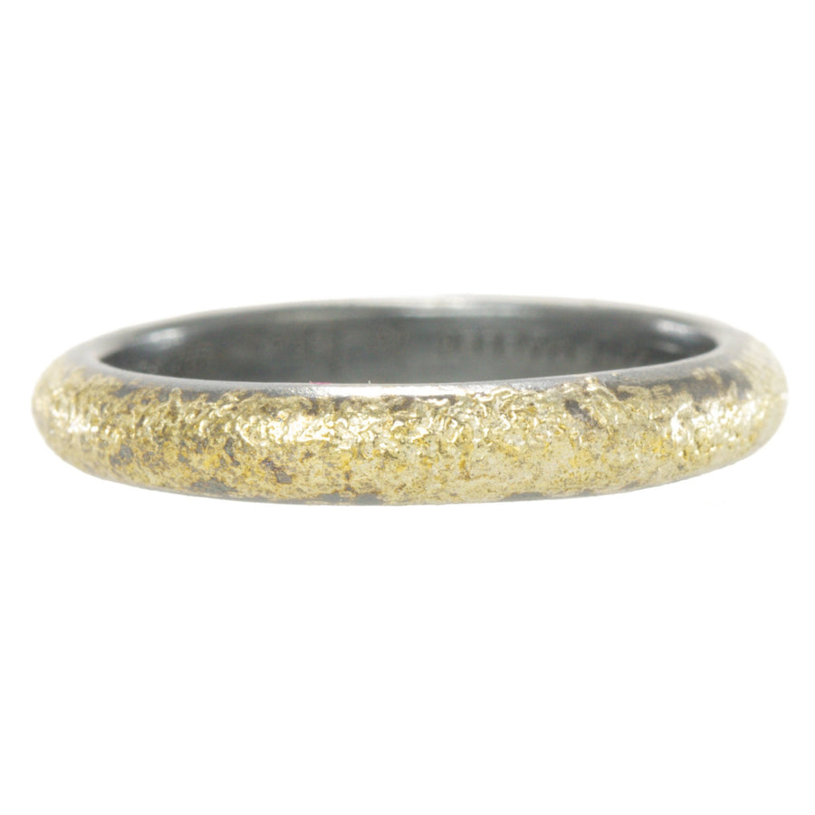 Dusted Half Round Band - 22k Gold, Oxidized Silver