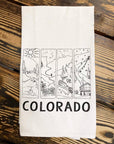Colorado Seasons Tea Towel: White
