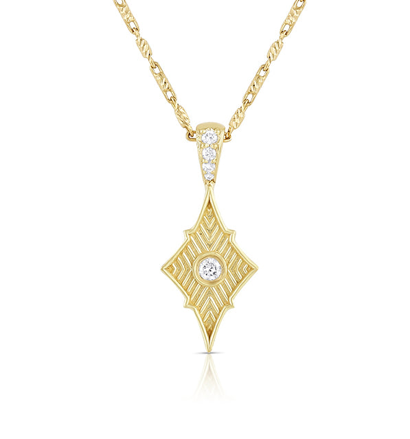 Double Sided Vibrancy Necklace - 18k Gold + Diamonds