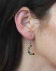 Eclipse Earrings - 14K Gold-Fill, Brass + Blue Sapphire