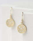 Stardust' Disc Hook Earrings - 18k Yellow Gold