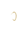 Small Hammered Open Hoop Earrings - 18k Yellow Gold