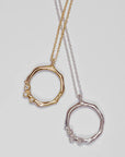 Encrusted Round Branch Necklace - 14k Gold + Diamonds