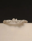 Encrusted Tiny Branch Ring - Silver