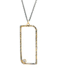 Floating Square Hoop Necklace on Oxidized Silver Chain - 22ky, 14ky, Oxidized Silver + VS Diamond - KMJ Kate Maller Jewelry Jewelry - Necklaces