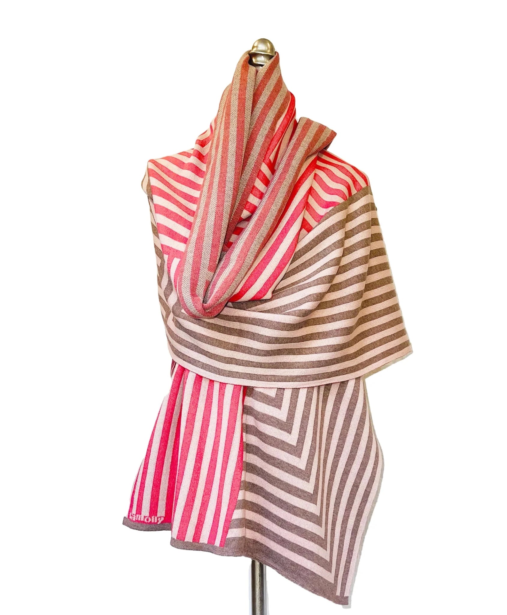 100% Italian Spun Egyptian Cotton Body Cocoon Wrap: Pinwheel Print - Coral Pelle Pebble - KMJ Liamolly Gifts - Accessories