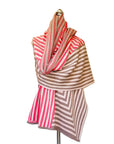 100% Italian Spun Egyptian Cotton Body Cocoon Wrap: Pinwheel Print - Coral Pelle Pebble